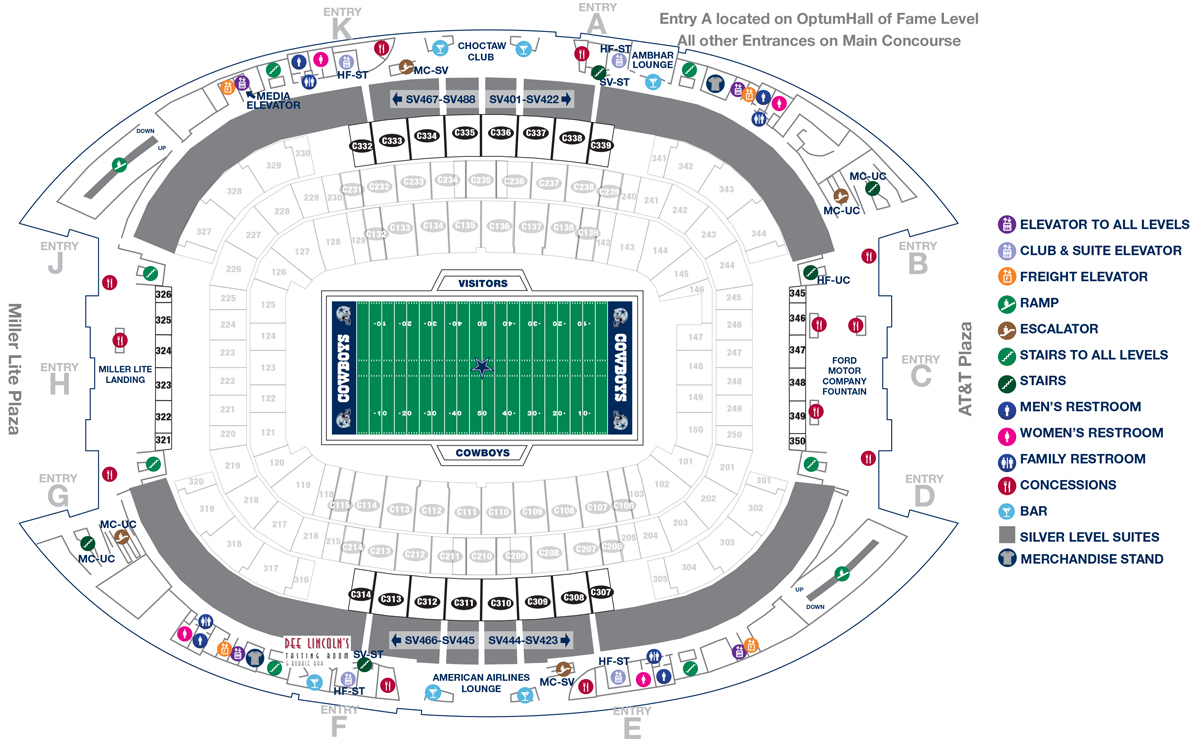 Cowboy Stadium Seating Map