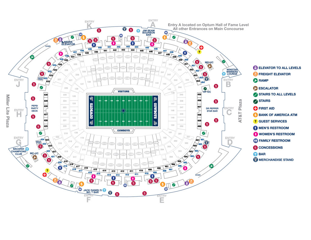 Upper Concourse Map | AT&T Stadium