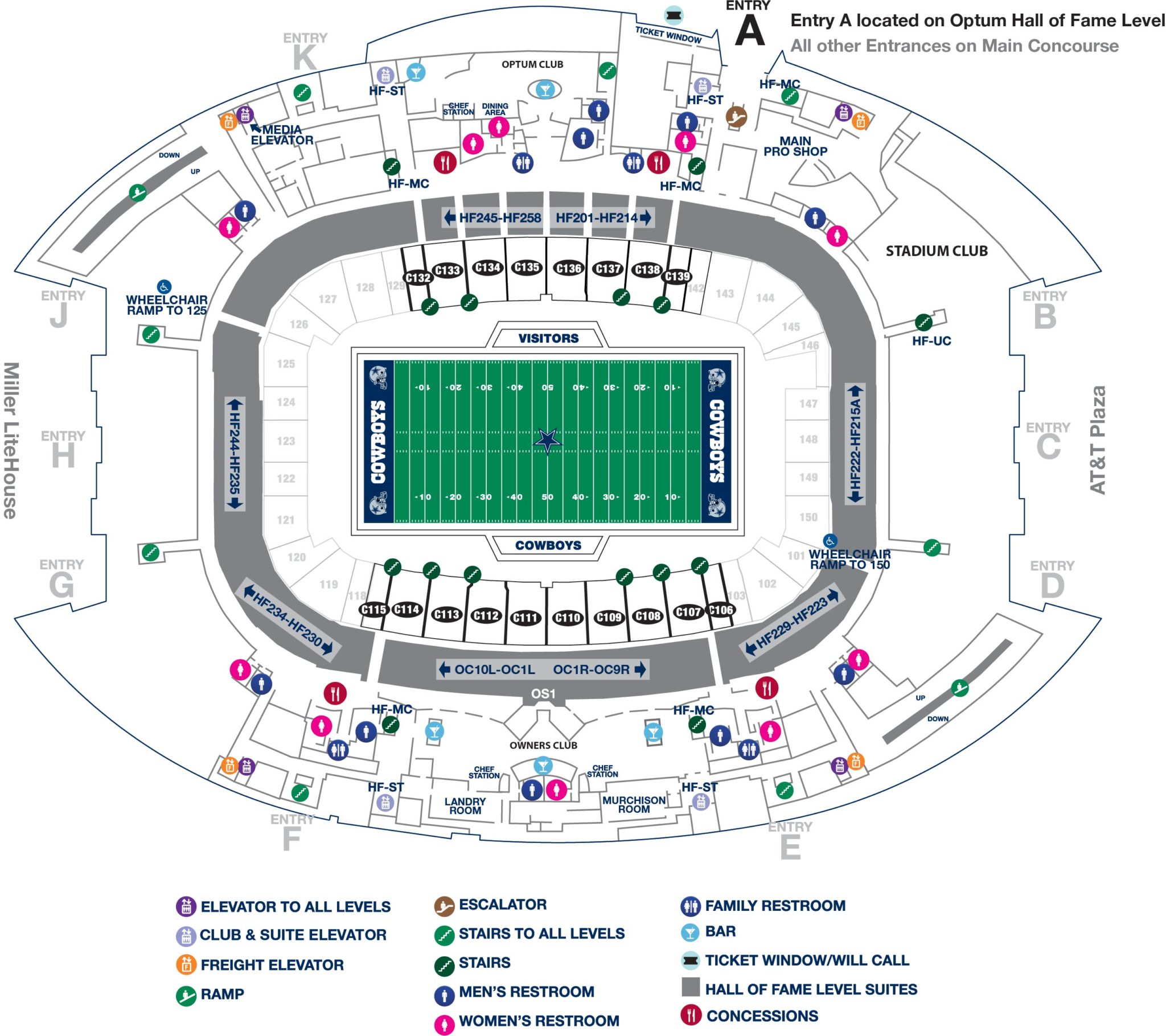 att_stadium_hall_of_fame_level_map | AT&T Stadium