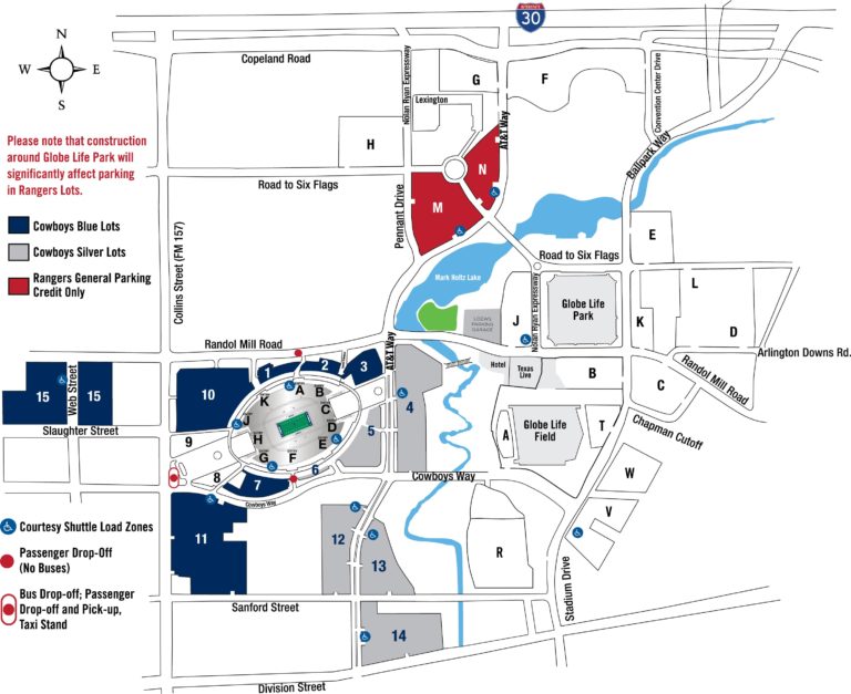 att_stadium_rangers_parking_map_2021 | AT&T Stadium