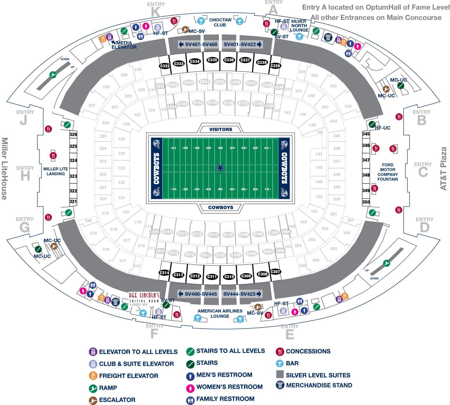 Att Stadium Silver Level Map 