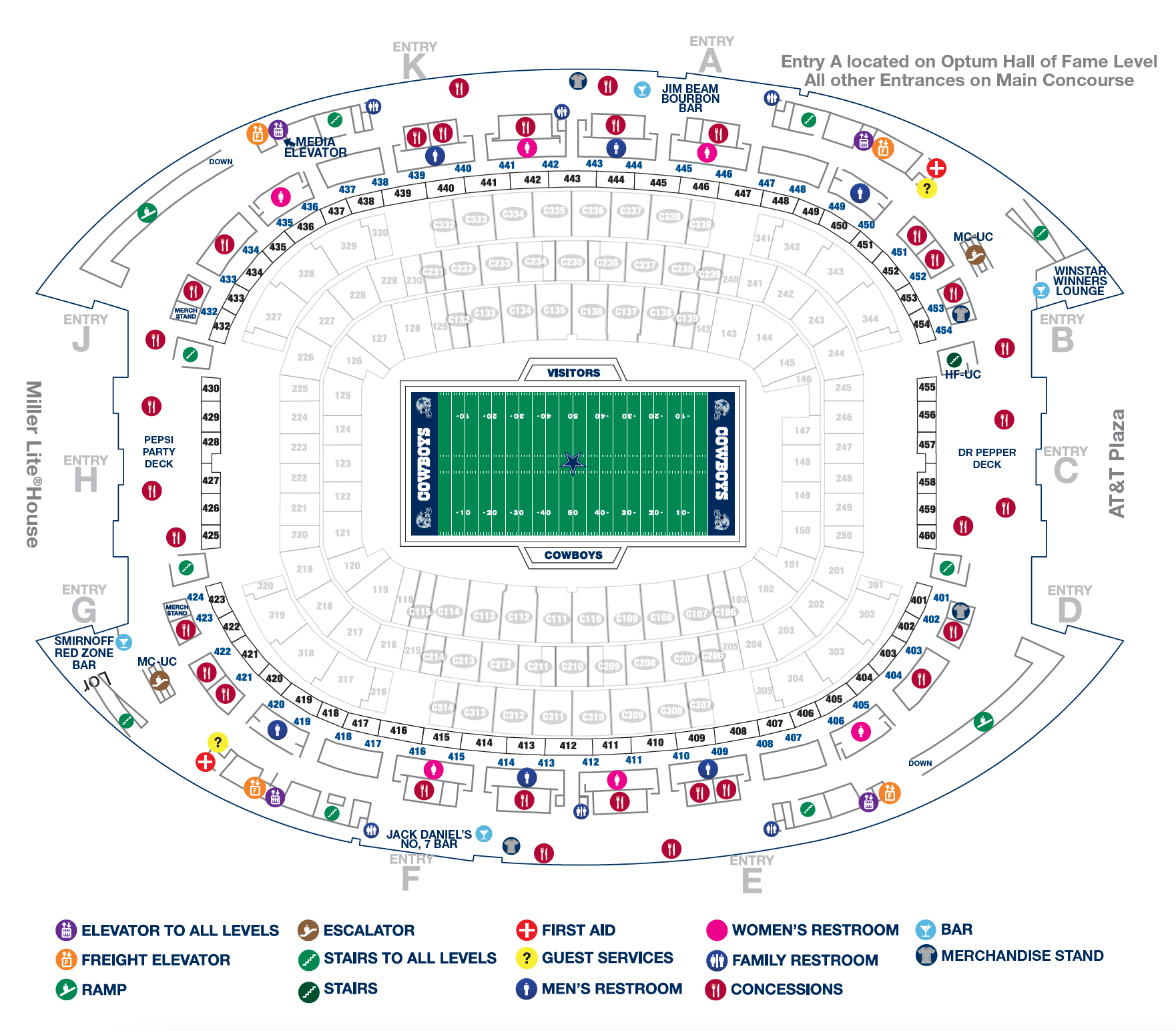 at&t center map