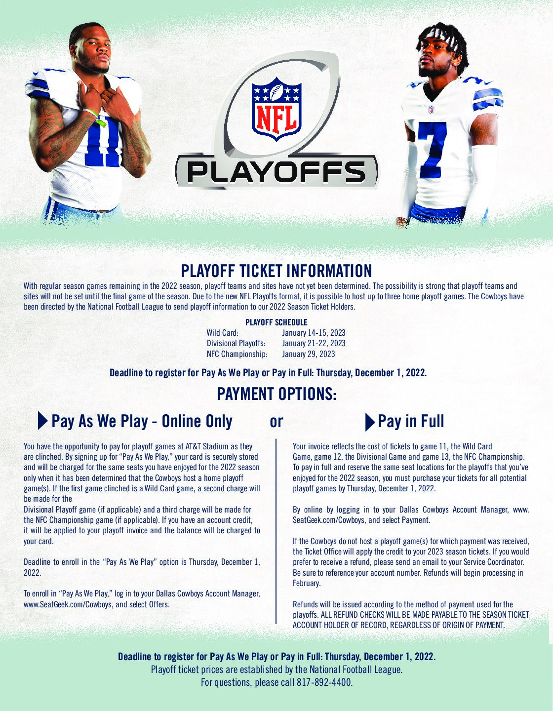 tickets for cowboys game 2022