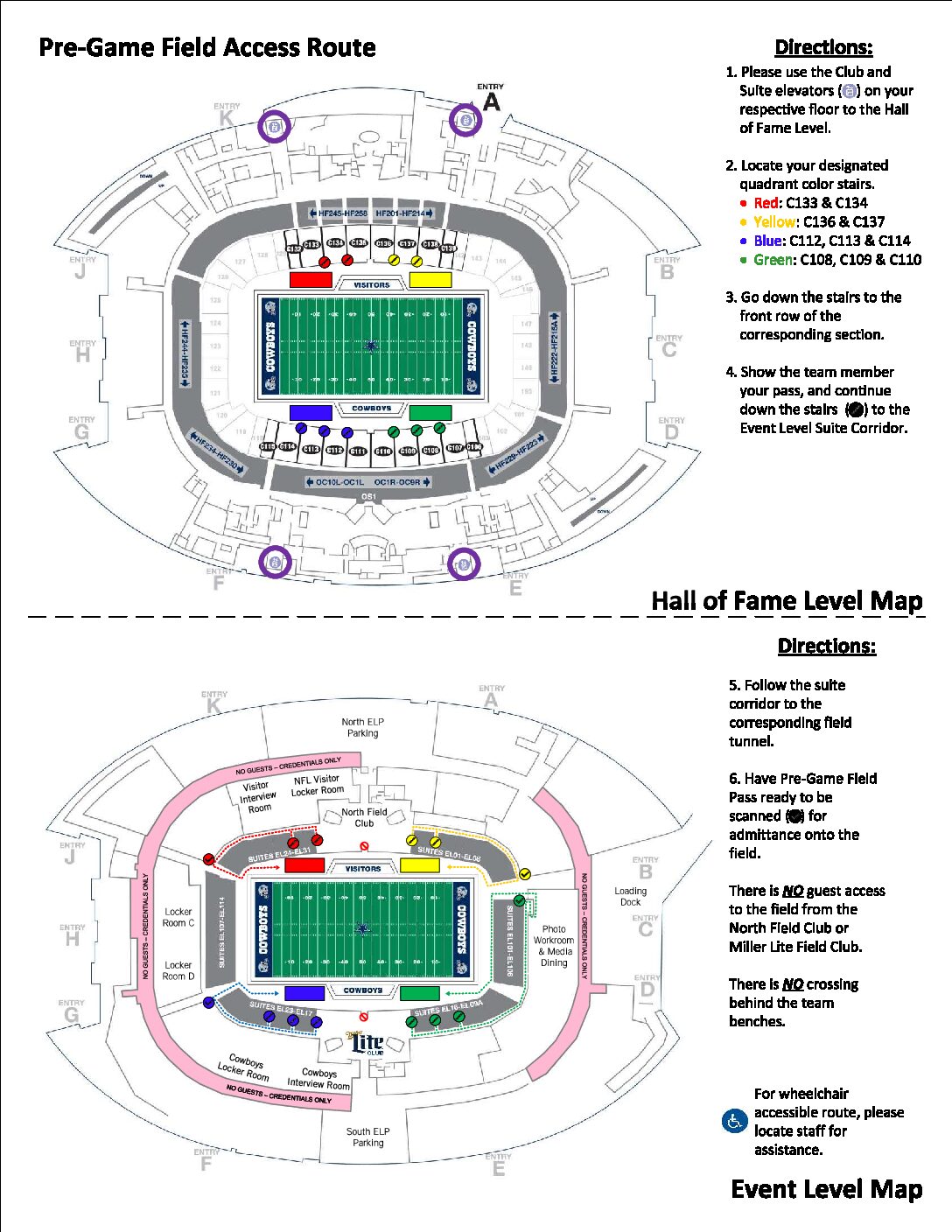 pre_game_field_access_route | AT&T Stadium