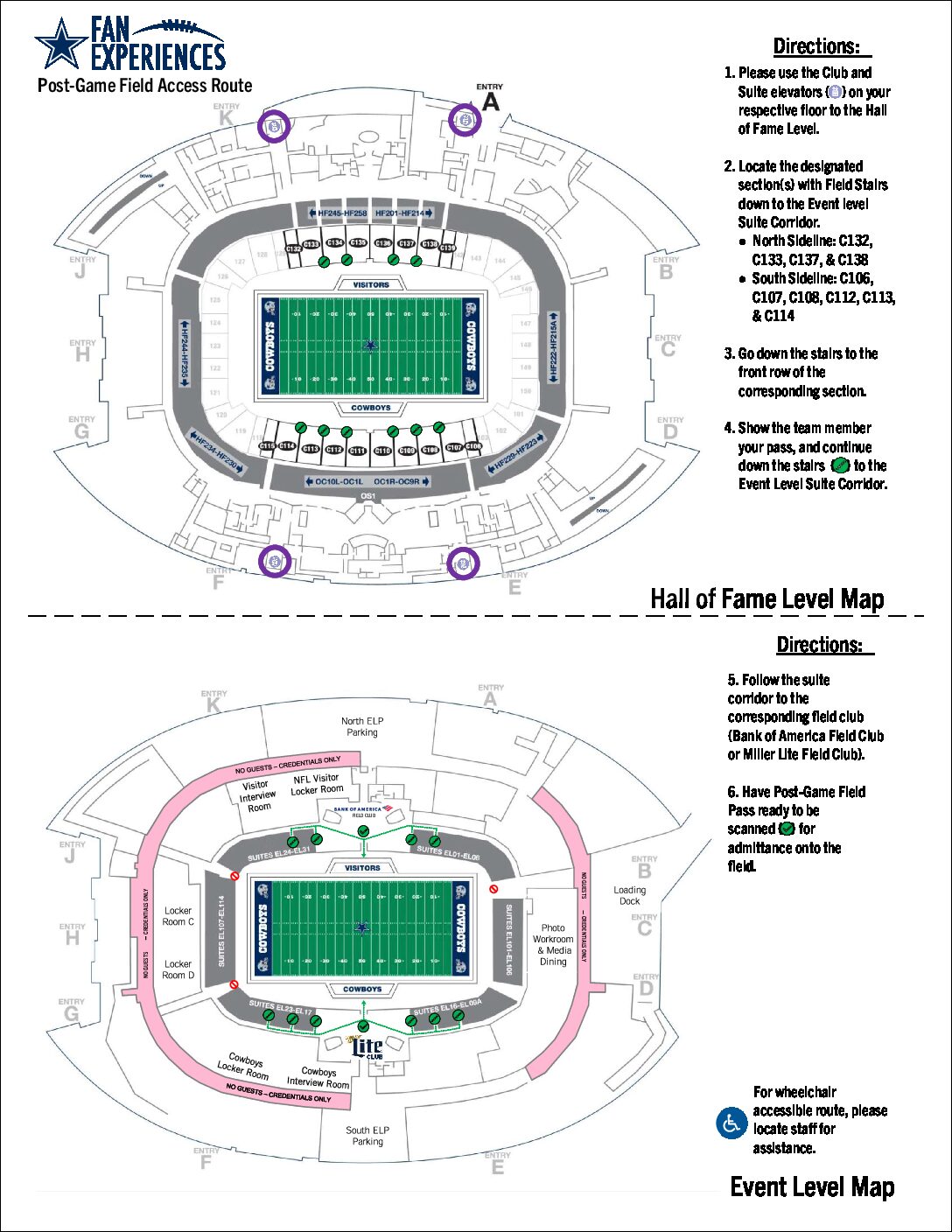 FanExperiencesPostGameFieldPassMap | AT&T Stadium